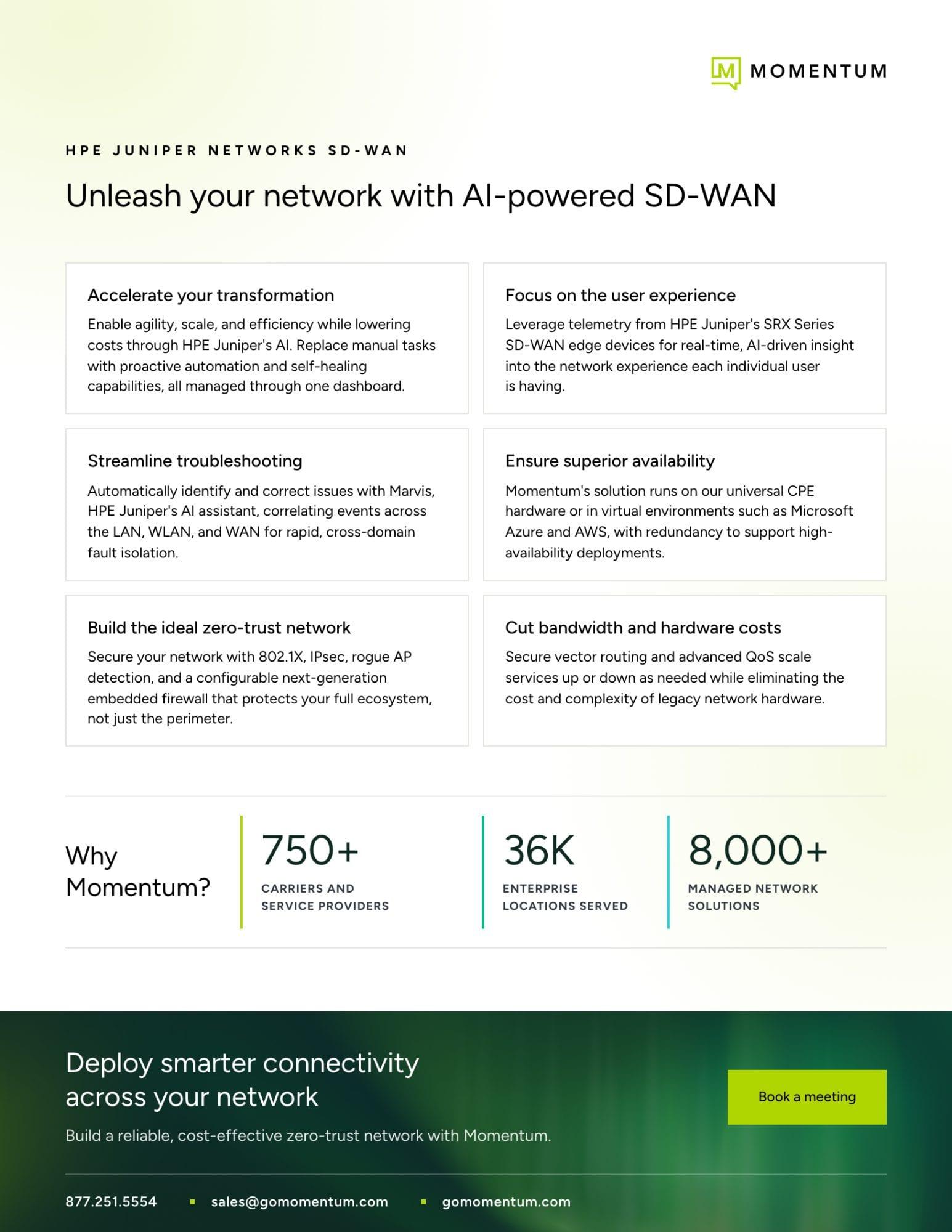 Page two of the HPE Juniper Networks SD-WAN datasheet